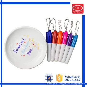 Promoting with plates Colorful key chain permanent ceramic pens